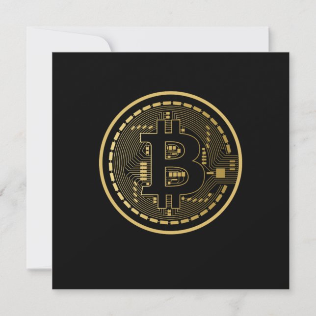 Convite Logotipo BTC Crypto Mining Cryptocurrency Gift (Frente)