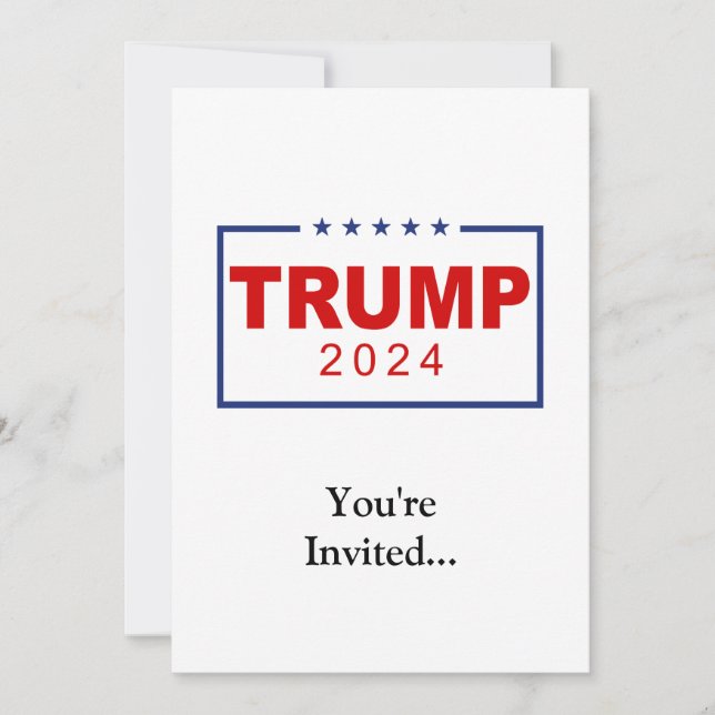 Convite Logotipo clássico do retângulo Trump 2024 (Frente)