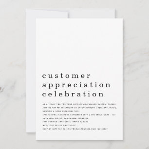 Convite Logotipo comercial de celebração de apreço pelo