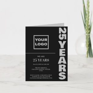 Convite Logotipo comercial de comemoração do 25