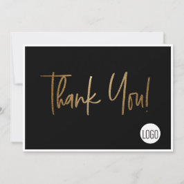 Convite Logotipo da empresa Dourado social Obrigado