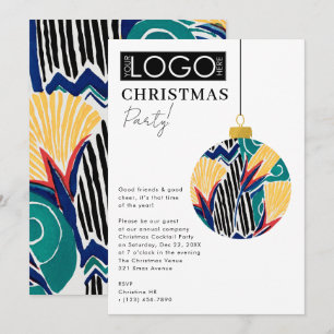 Convite Logotipo da Empresa Festa de Natal Enfeite Préppy