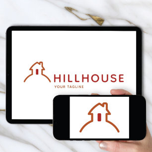 Convite logotipo da hillhouse, logotipo de imóveis, marca