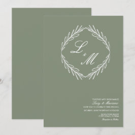 Convite Logotipo de Casamento de Galho com Letra Elegante