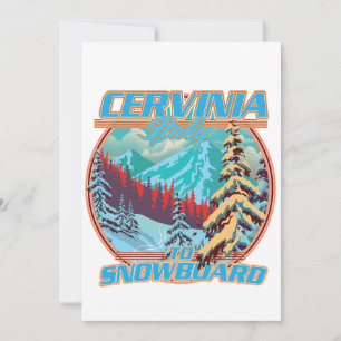 Convite logotipo de Cervinia itália Snowboarding