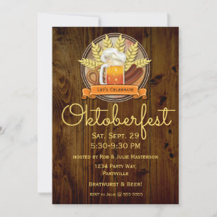 Convite Logotipo de cozinha do Oktoberfest Beer Sausage Pr