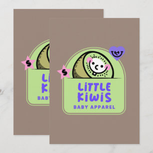 Convite Logotipo de Desenho Animado Roupas de Bebê Persona