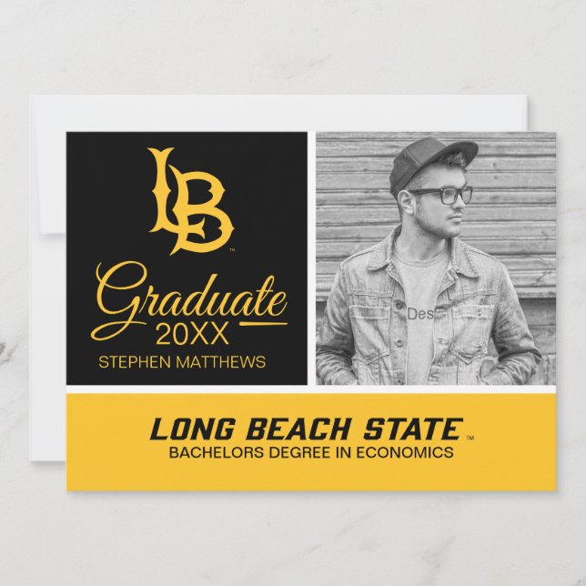 Convite Logotipo de Graduación do Long Beach State (Frente)