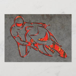 Convite Logotipo de Motocicleta Inclinado na Curva com Fai