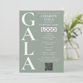 Convite Logotipo de QR Code para Evento de Arrecadação de 
