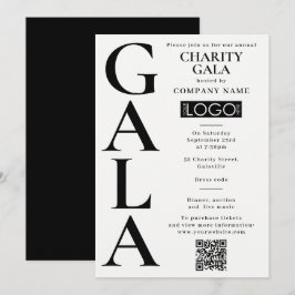 Convite Logotipo de QR Code para Evento de Leilão de Gala 