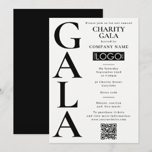 Convite Logotipo de QR Code para Evento de Leilão de Gala 