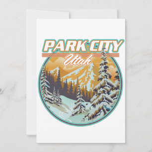 Convite Logotipo de Viagem de Park City Utah