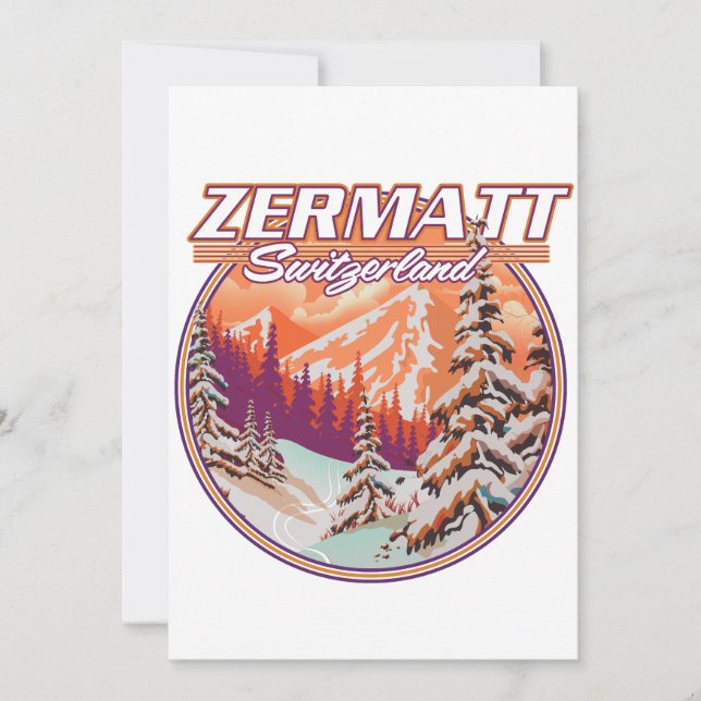 Convite logotipo de Zermatt suíça (Frente)