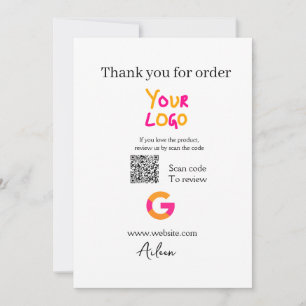 Convite logotipo do site de revisão do Google código QR de