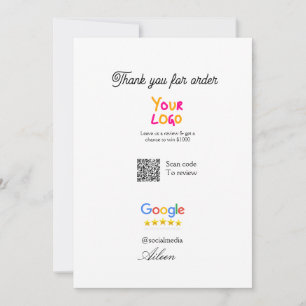 Convite logotipo do site de revisão do Google scanear códi