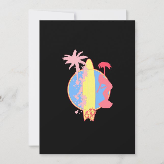 Convite Logotipo do Surf Pink Girl (Frente)