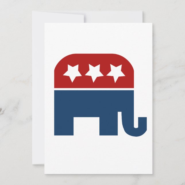 Convite Logotipo elefante do GOP republicano (Frente)