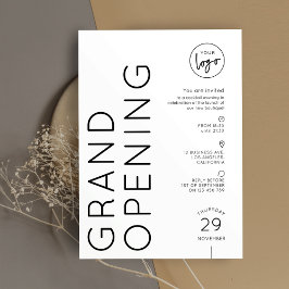 Convite Logotipo Moderno de Negócios Inauguração Grandioso