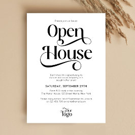 Convite Logotipo Moderno do Script de Tendência Casa Abert