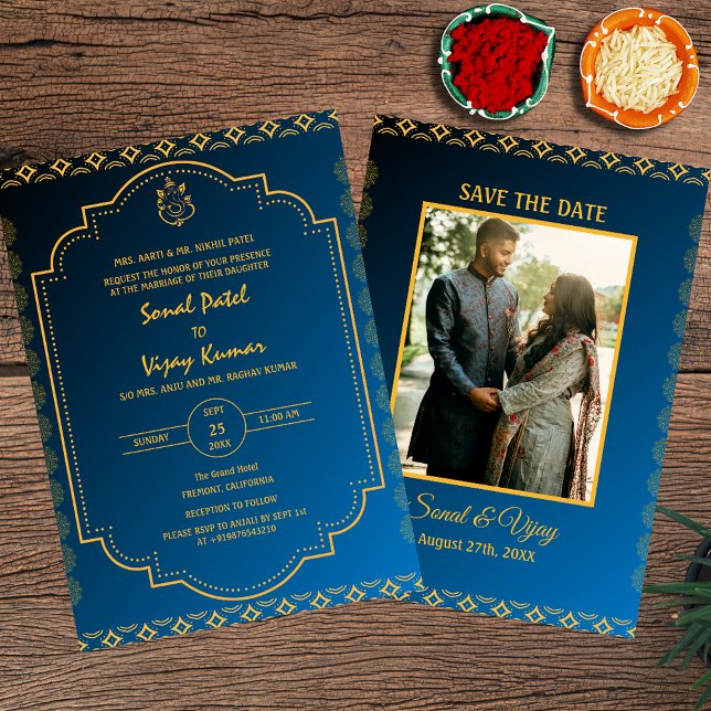 Convite Logotipo Personalizado De Foto Ganesha Do Casament (Criador carregado)