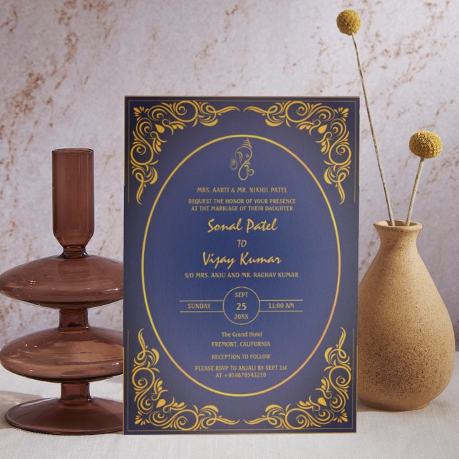 Convite Logotipo Personalizado De Foto Ganesha Do Casament (Criador carregado)