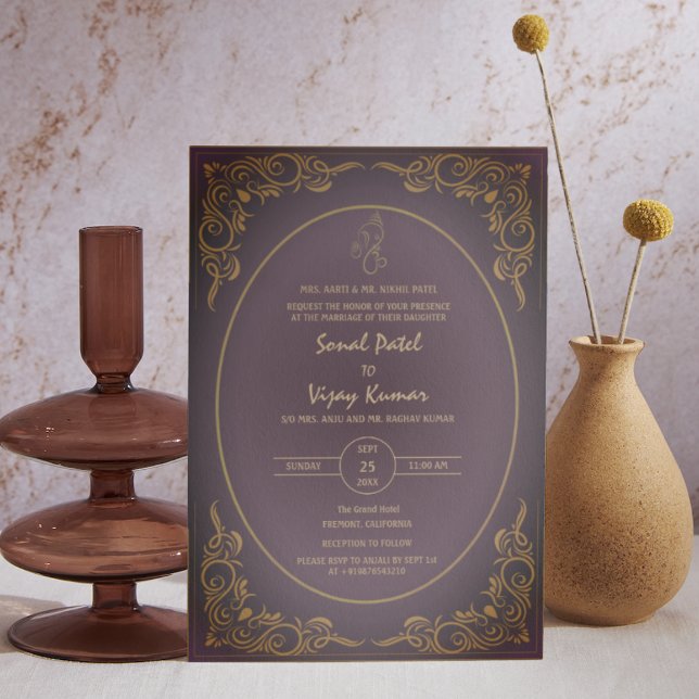 Convite Logotipo Personalizado De Foto Ganesha Do Casament (Criador carregado)