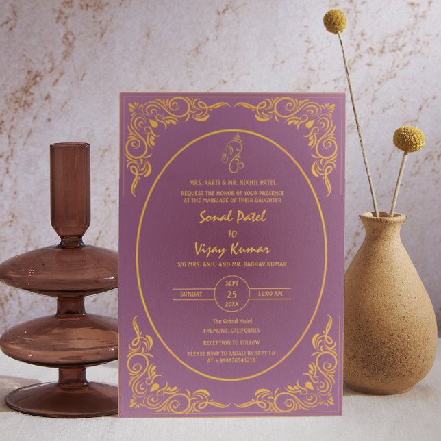 Convite Logotipo Personalizado De Foto Ganesha Do Casament (Criador carregado)