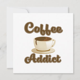 Convite logotipo retrô de Viciado em Café