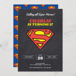 Convite Logotipo Superman | Aniversário do Super Hero Chal