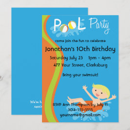 Convite Loiro do Piscina Party