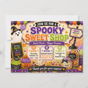 Convite Loja de Doces Assustadores de Halloween
