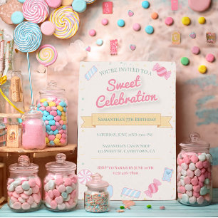 Convite Loja de Doces Retro Doce Guloseima