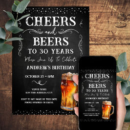 Convite Loja de Giz de Cumpleaños 30 Aniversario Cheers e