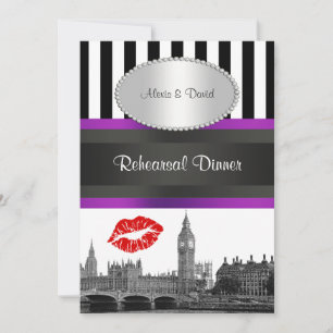 Convite London Skyline BW Strp Purple Kiss P Ensaio Din
