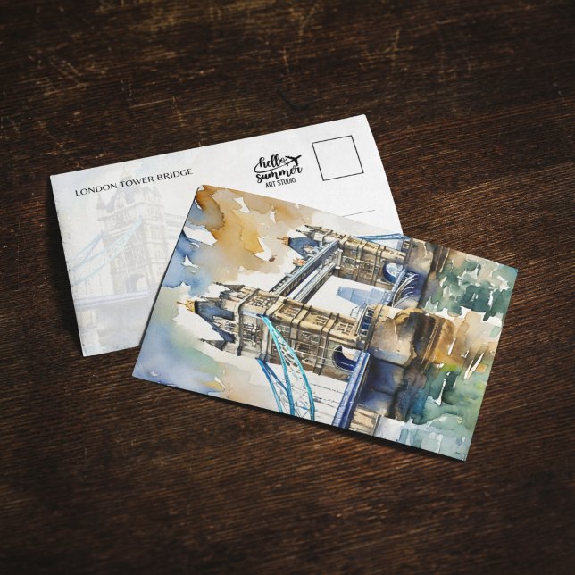 Convite London Tower Bridge Watercolor (Criador carregado)