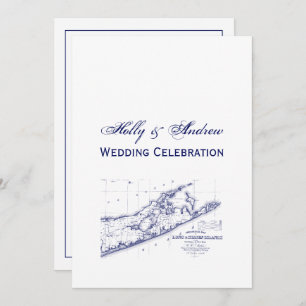 Convite Long Island The Hamptons Map VC Wedding