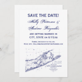 Convite Long Island The Hamptons Map VC Wedding