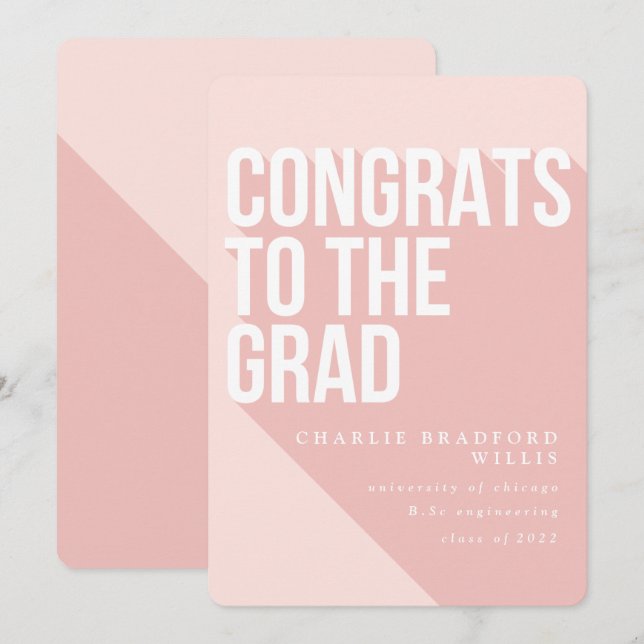 CONVITE LONG SHADOW FELICITA AO FORMANDO BLUSH (Frente/Verso)