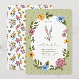 Convite LOONEY TUNES™ BUGS BUNNY™ Chá de Bebê Floral