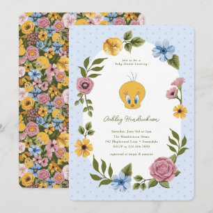 Convite LOONEY TUNES™ TWEETY™ Chá de Bebê Floral