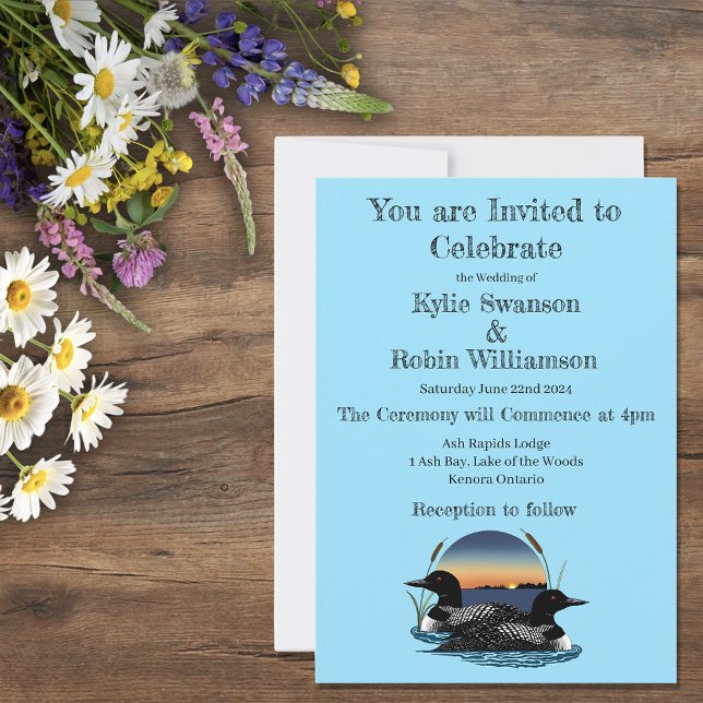 Convite Loons Sunset Blue (Criador carregado)