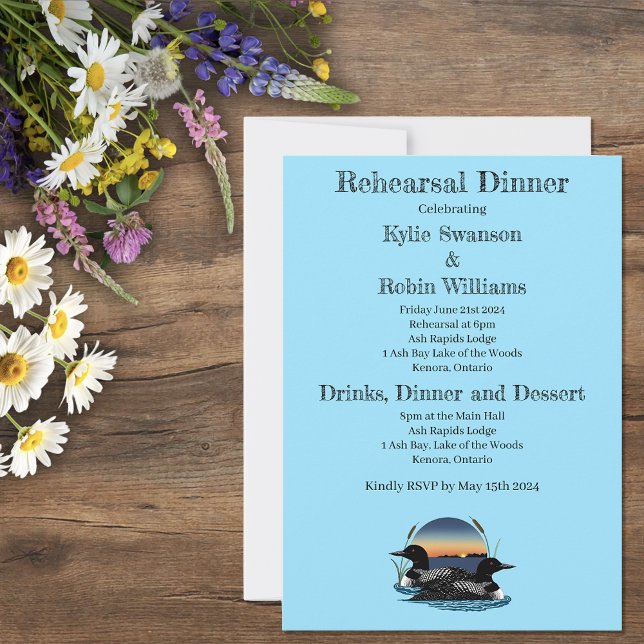 Convite Loons Sunset Blue (Criador carregado)