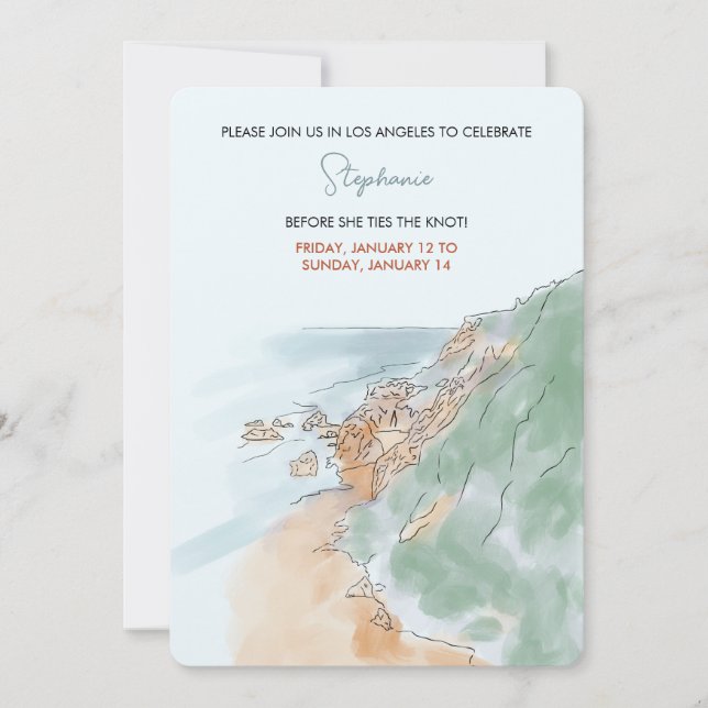 Convite Los Angeles Bachelorette (Frente)