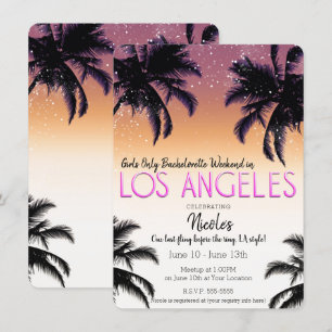 Convite Los Angeles Fim de Semana das Garotas L.A. Festa d