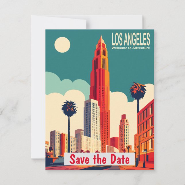 Convite Los Angeles Moonlight Palms (Frente)