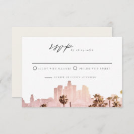 Convite LOS ANGELES Watercolor Skyline Weding RSVP