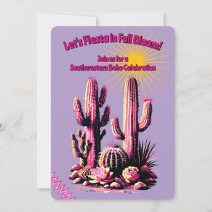 Convite Lote de Cactos Rosa