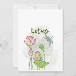 Convite Lotus Blooming pintado à mão