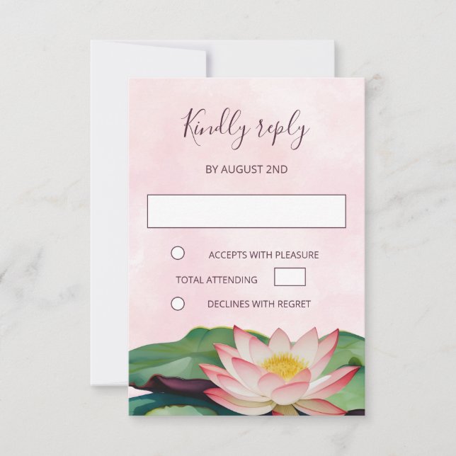 Convite Lotus Buddhist Wedding RSVP (Frente)
